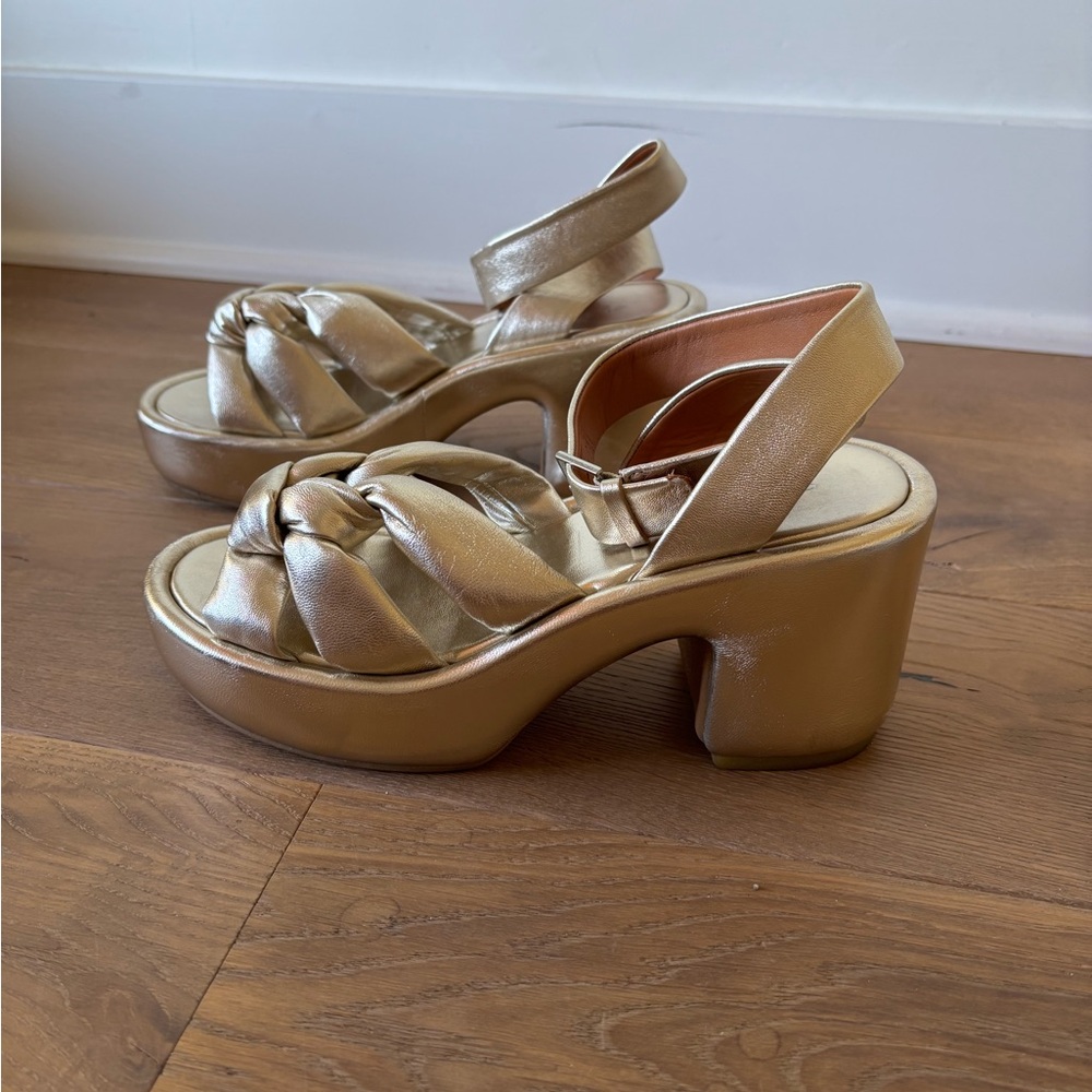 Robert Clergerie Gold Platform Sandals